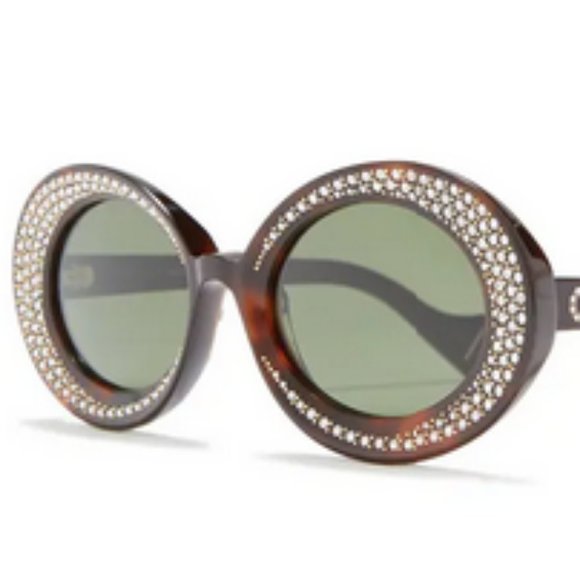 54mm Round Sunglasses GUCCI Havana Green